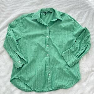 Zara Green Striped Shirt
